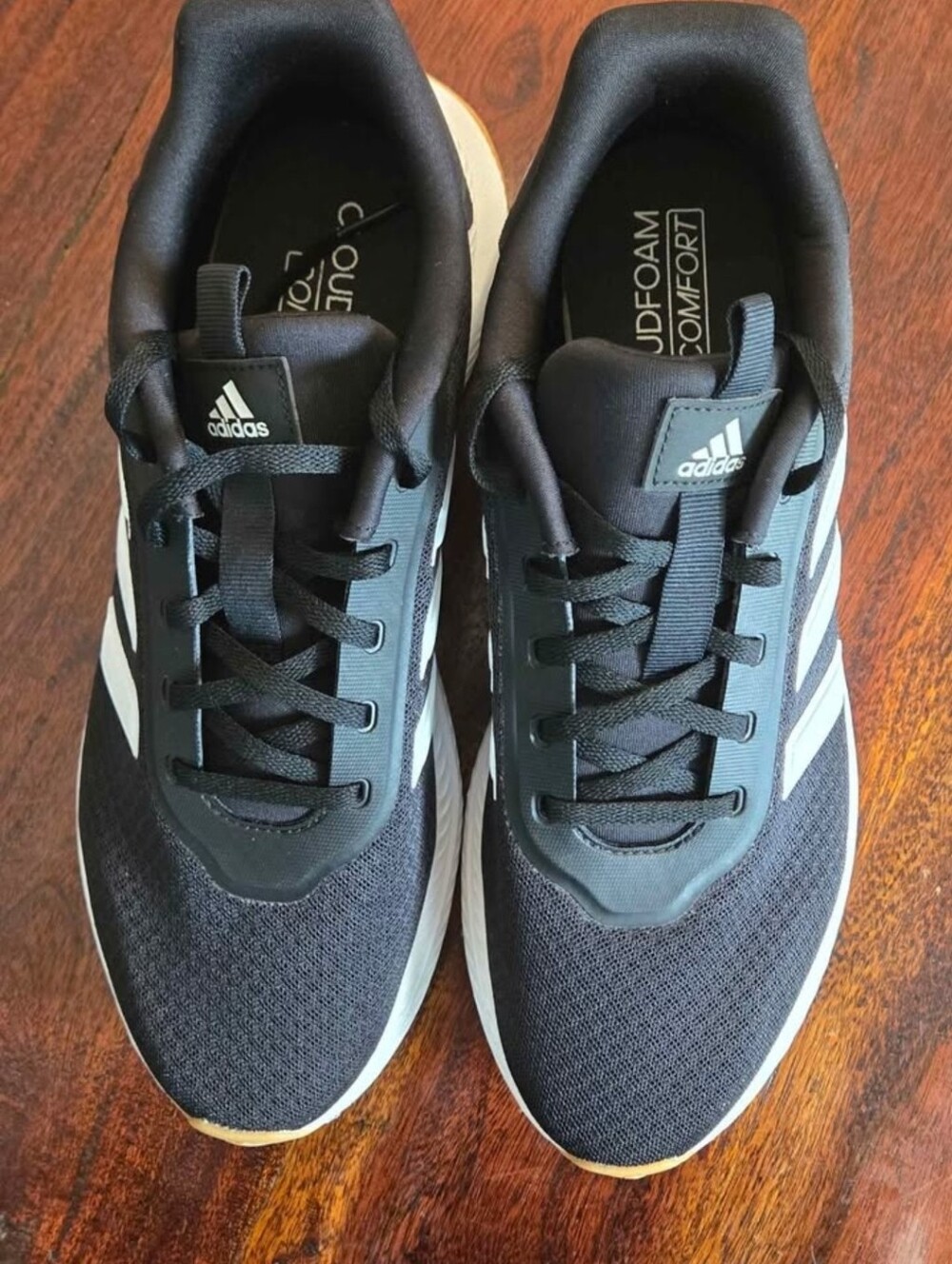 Adidas Black and White Men’s Cloudfoam Athletic Sneakers